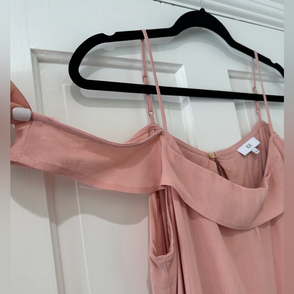 NSR spaghetti strap cold shoulder ruffle king midi dress maxi - Picture 7 of 10